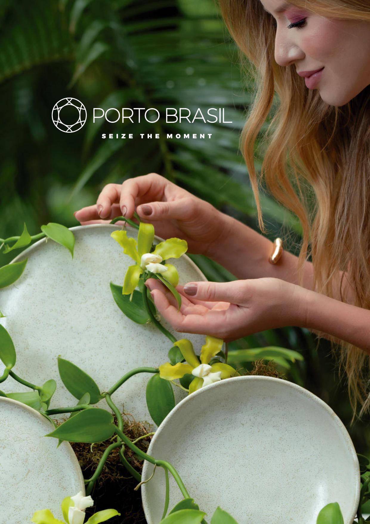 Porto Brasil stoneware plates with vanilla orchid